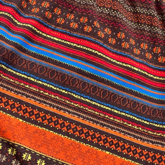 No Boundaries size Xl red orange yellow blue brown striped leggings - Picture 4 of 13